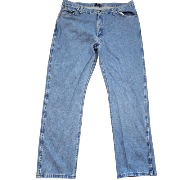 Wrangler Jeans Mens 40x32 Cowboy Cut Dark Washed Denim - Picture 1 of 6